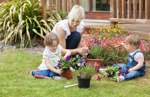 Lush summer garden with proper irrigation